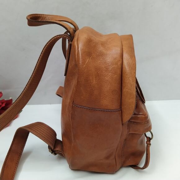 Madewell Brown Leather Zipper Pockets Top handle Backpack main image 8